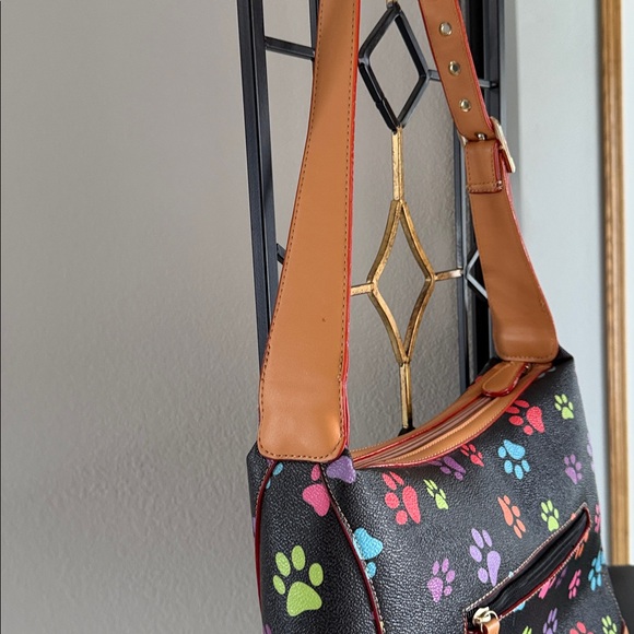 Colorful Paw Print Shoulder Bag - Picture 8 of 12